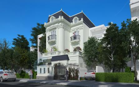 Thiết kế biệt thự kiểu Pháp tân cổ điển 3 tầng tại Sài Gòn